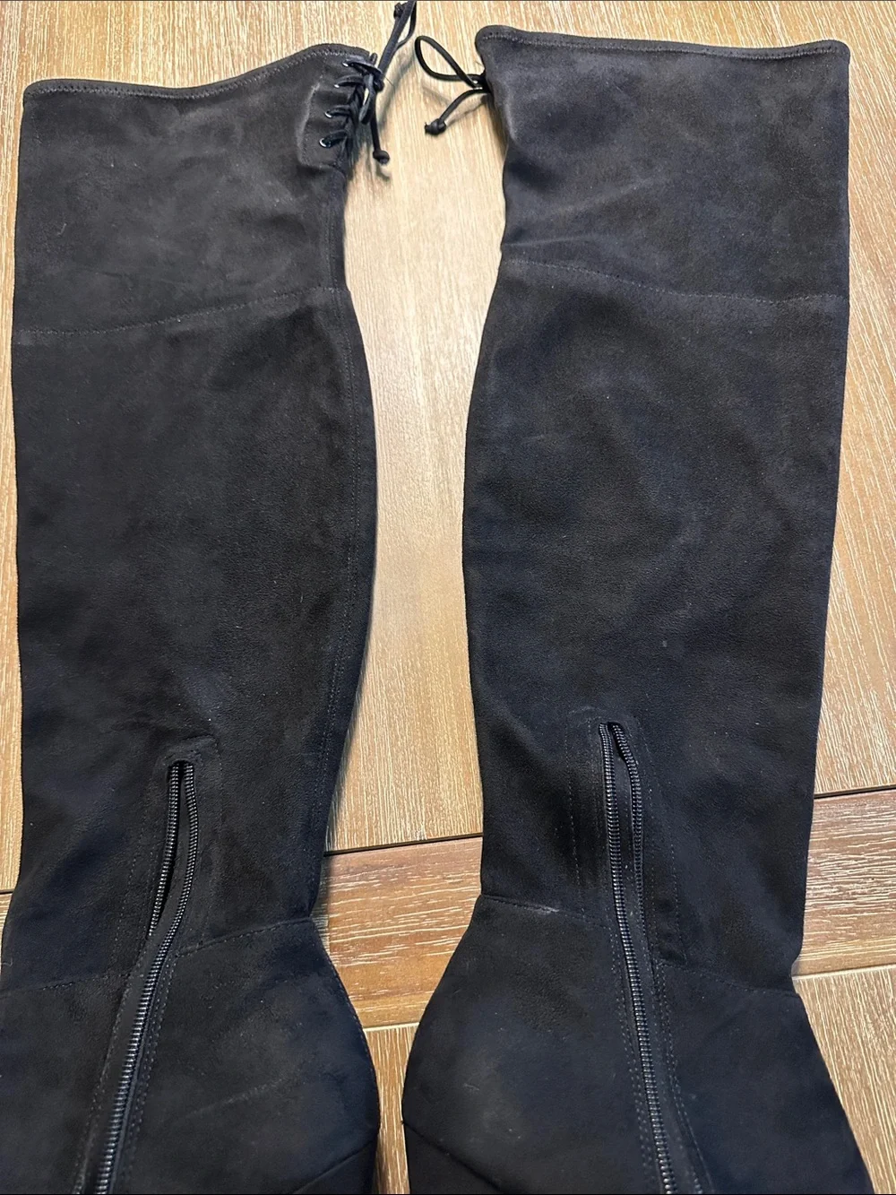 Vince Camuto Cheera Black Stretch Microsuede Over the Knee High Heel Boots 11